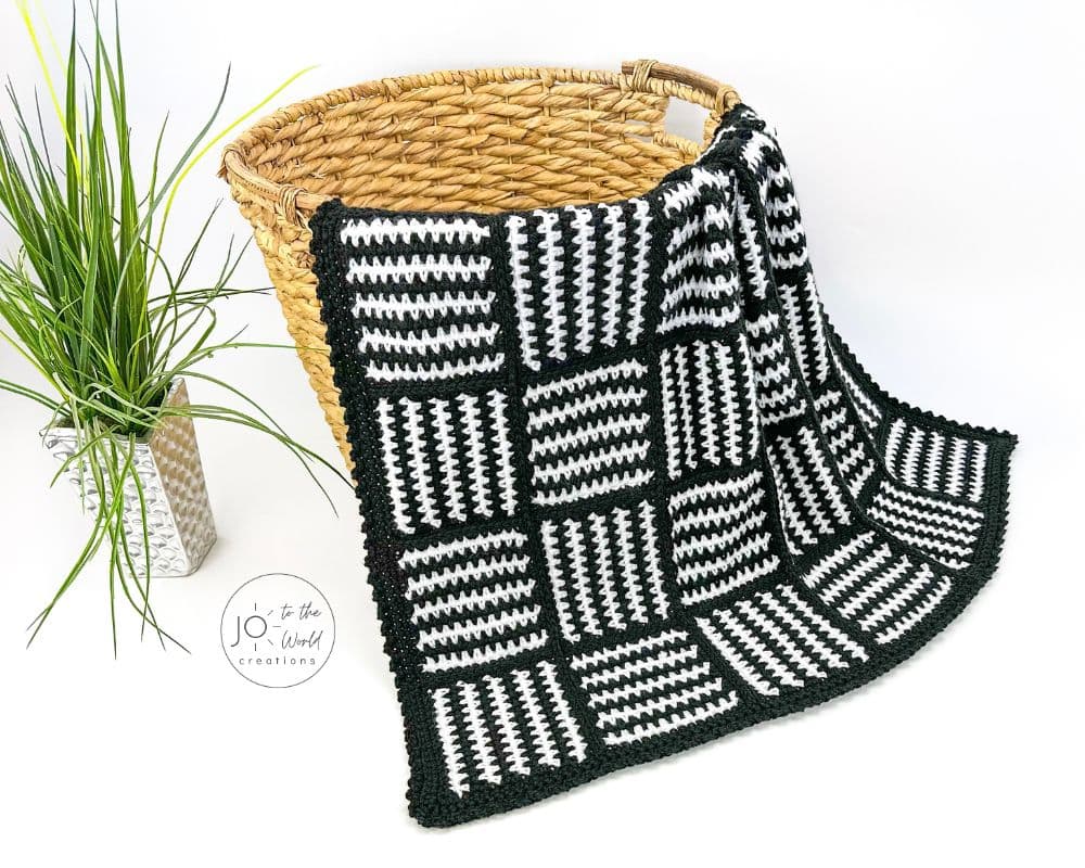 Blanket and White Crochet Blanket Pattern